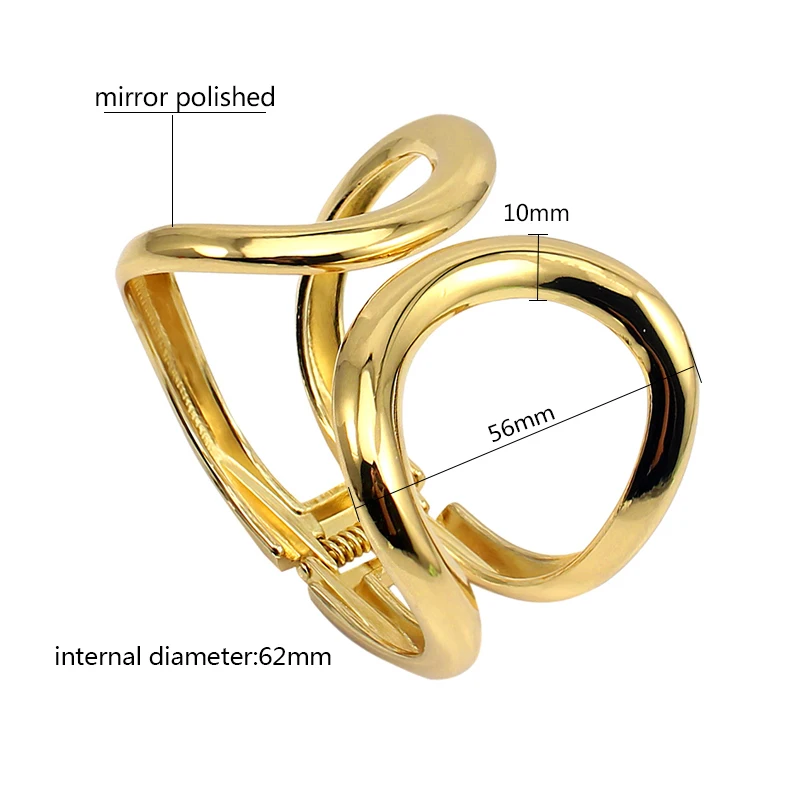 Trendy Gold Color Alloy Women Bangle Jewelry  Irregular  Adjustable Open Design Bangle Bracelet  Cuff   for  1pc