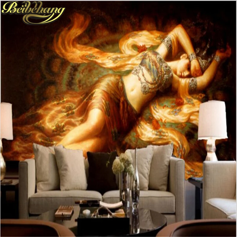 

beibehang 3d murals Southeast Asian style papel de parede 3d wallpaper pattern painting Dunhuang Flying maid photo wallpaper