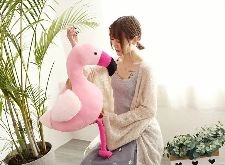 lovely cartoon pink Flamingos large 45cm plush toy soft doll throw pillow toy Christmas gift s2418