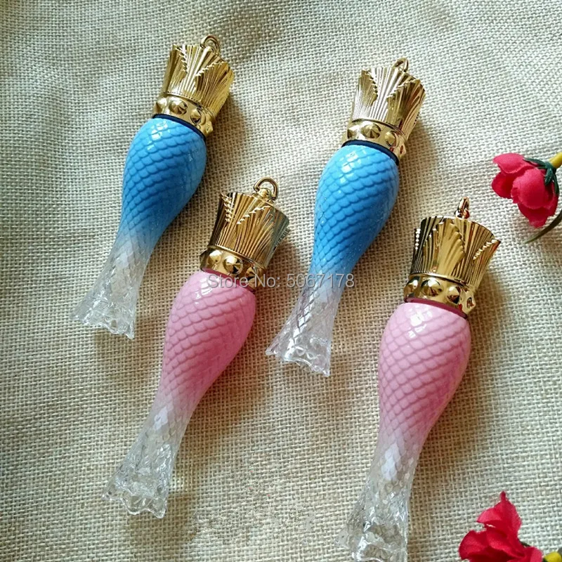 

10/30/50pcs Empty Lip Gloss Tube DIY Lip Gloss Container Blue/Pink Refillable Bottle Crown Mermaid Lipgloss Bottle