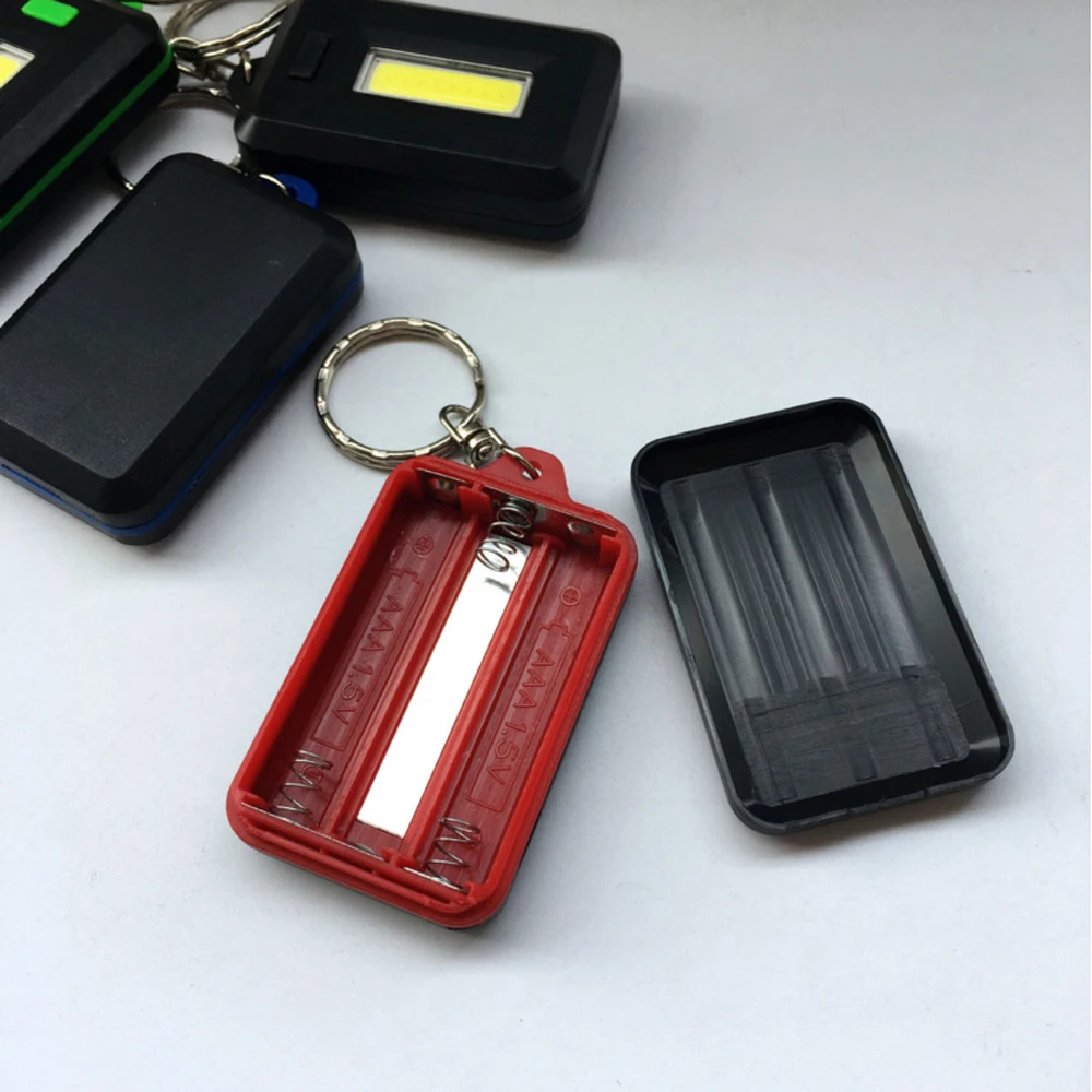 1PCS Portable Mini COB LED Keychain Flashlight Key Chain Keyring Torch Light Lamp With Carabiner For Camping Hiking Fishing