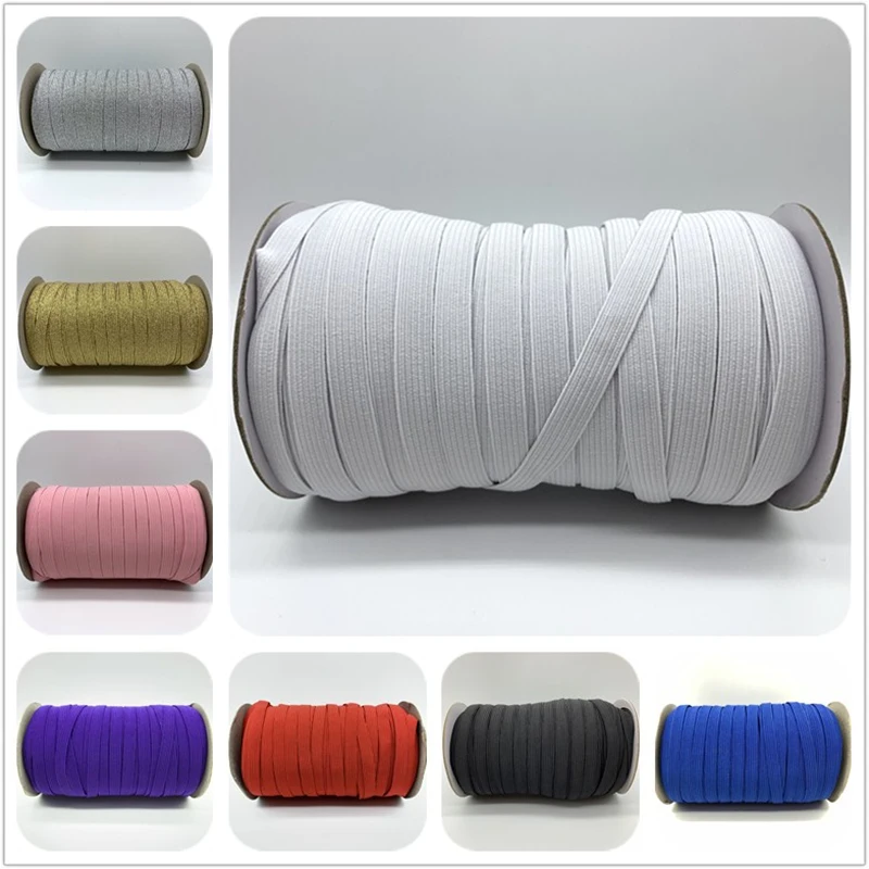 5yards/Lot 10mm Sewing Elastic Band Colourful High Elastic Fiat Rubber Band Waist Band Stretch Rope Elastic Ribbon