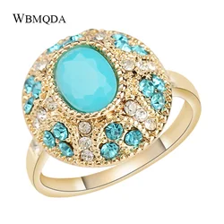 Wholesale Fashion 4 Colors Crystal Gold Wedding Rings For Women Luxury Indian Jewelry Accessories Love Gift