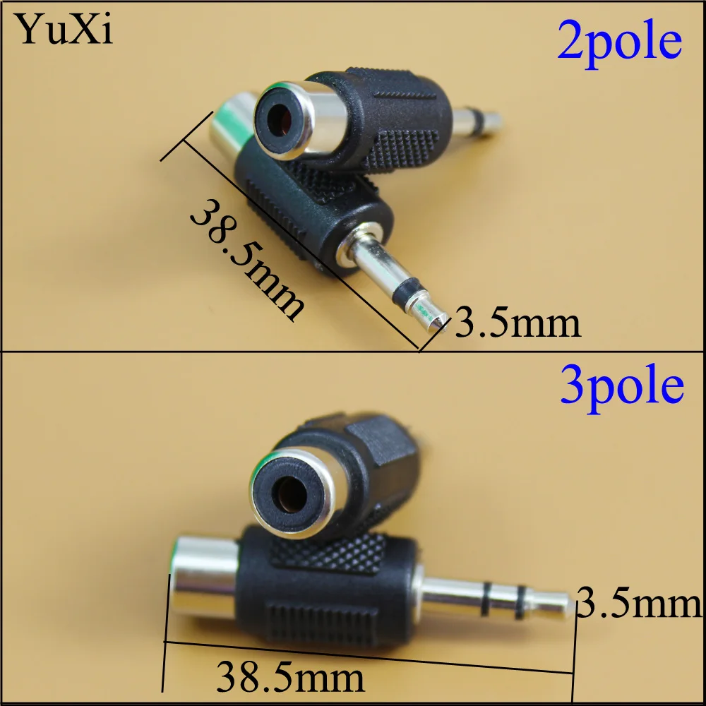 YuXi 3.5mm Mono /Stereo 2/3 Poles  Male to RCA Female Audio Adapter Coupler