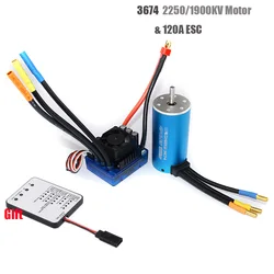 3674 2250KV 1900KV 1580KV 4P motore Brushless Sensorless con 120A Brushless ESC regolatore di velocità elettrico per camion auto 1/8 RC