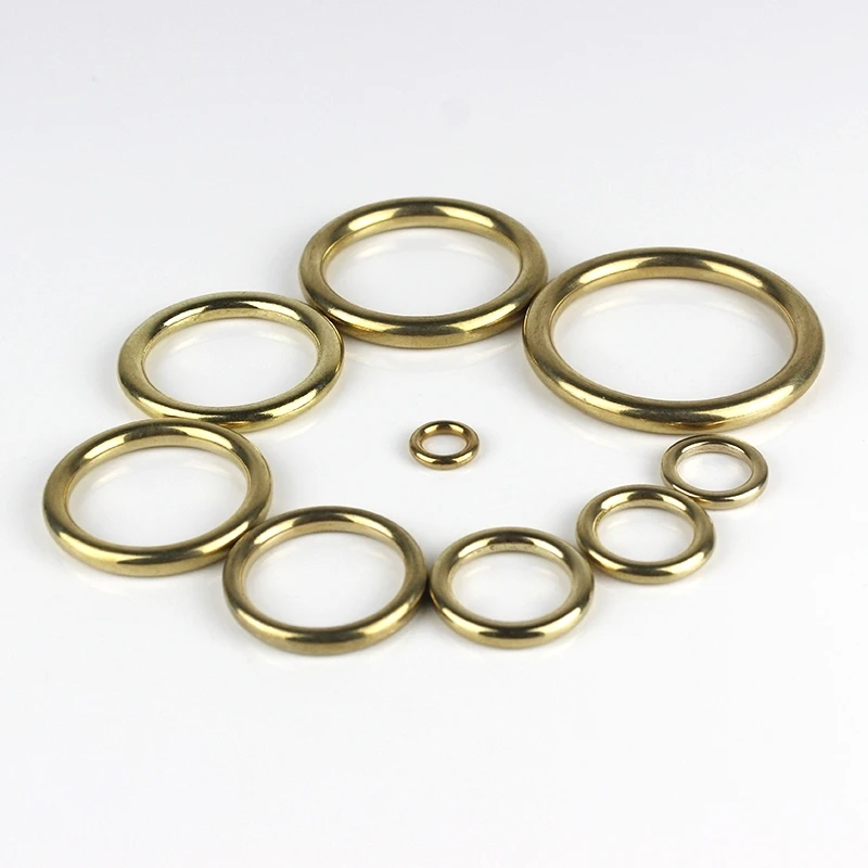 Solid Brass Cast O-Ring Seamless Round Buckle For Webbing Leather Craft bag strap belt pet collar High Quality