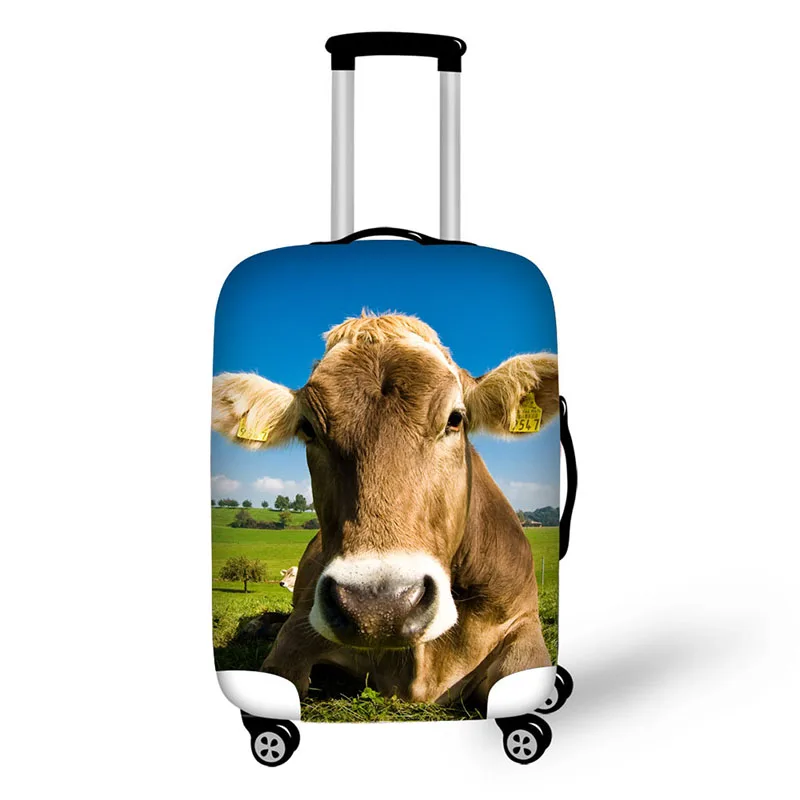 Animal Cow Horse Travel Accessories Suitcase Protective Covers 18-32 Inch Elastic Luggage Dust Cover Case Stretchable Protect