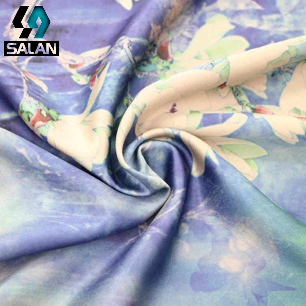 Peony flowers ink painting imitation clouds yarn silk handmade DIY thickening silk scarf Chinese clothing fabrics