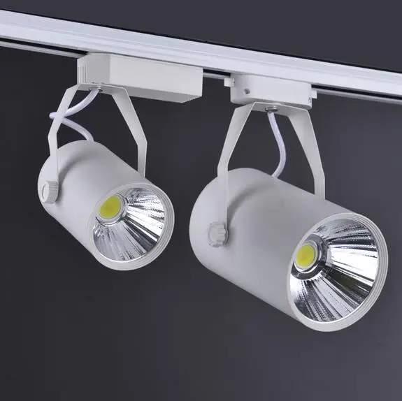 AC90-260V Cob Led White/Black 7W 12W 15W 20W 30W Track Light Led Shop Lighting Aluminum Body Epistar Chip