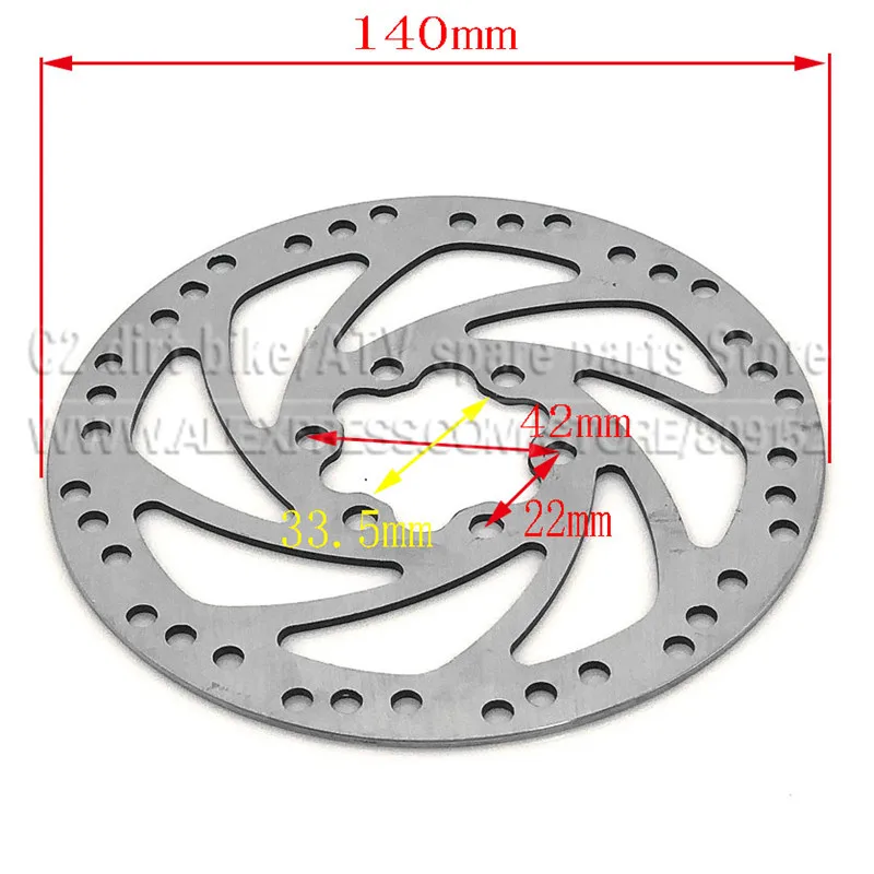 140 34mm Disc Brake Rotor Stainless Steel Bike Disc Brake Rotor 6 Bolts for Most Bicycle Road Bike Mountain Bike