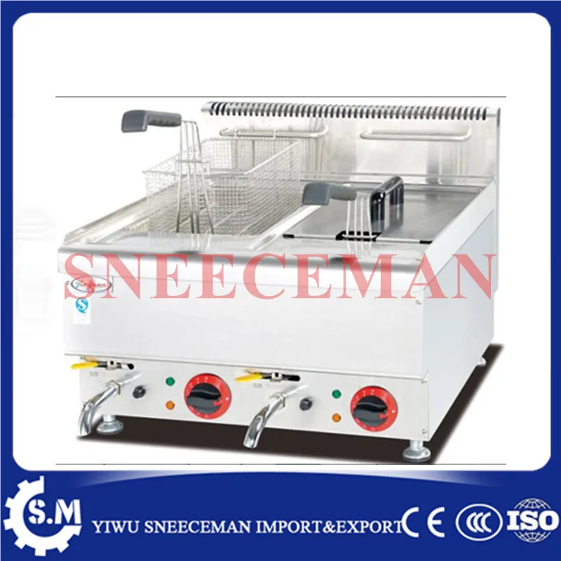 commercial stainless steel Desktop double bar double screen electric fryer, frying pan