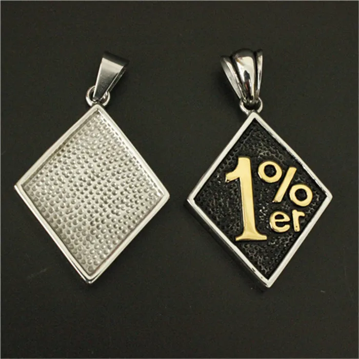 1pc Newest Biker Golden Silver Color 1% Pendant 316L Stainless Steel Polishing Hot Pendant