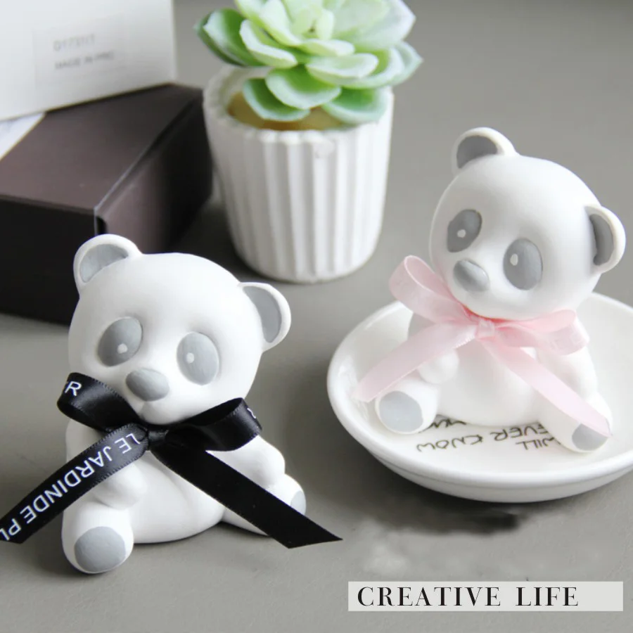 Mold Silicone Cute Bear Making Car Aroma Gypsum Mould Silica Gel Handmade DIY For Cake Decorations Aroma Stone Moulds PRZY 001