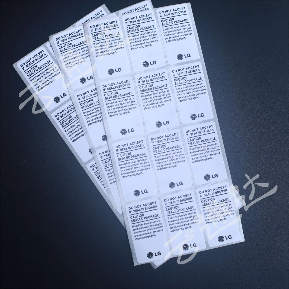 

100pcslot high quality adhesive sticker for LG Seal Label Sticker For LG F100 F180 F200 G1 G2 Nexus Package Box Sealing Strip