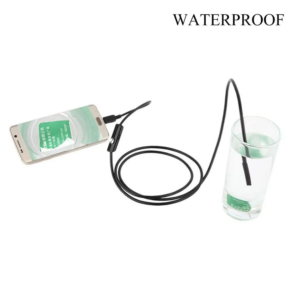 7mm Waterproof 1M/1.5M/2M/3.5M/5M Endoscope Lens Cable USB Inspection Borescope Camera For Android 640*480 Phones/1280*720 PC