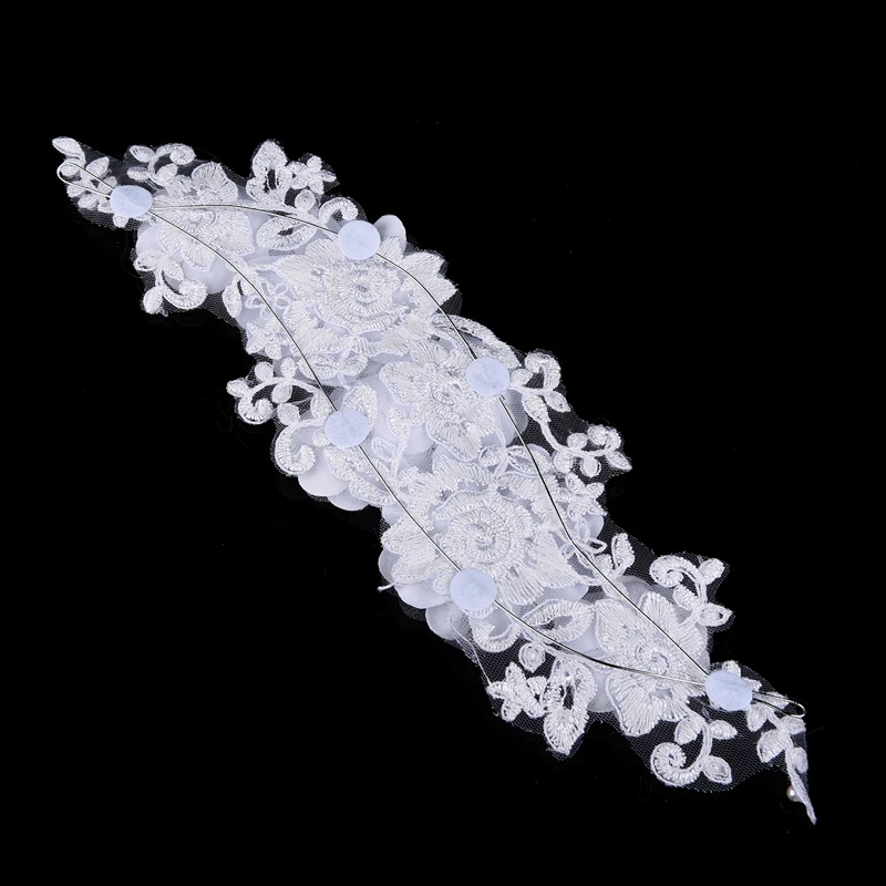 Charm Bridal Tiaras Headband Wedding Hair Accessories Handmade Imitation Pearl Lace White Flower Hair Jewelry