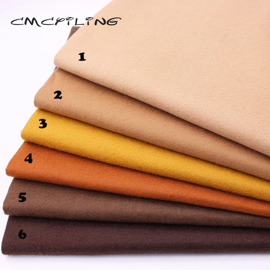 CMCYILING Smooth/High Density/Brown Soft Felt Fabric For Needlework DIY Sewing Dolls Crafts Non-Woven Polyester Cloth 45cmx110cm