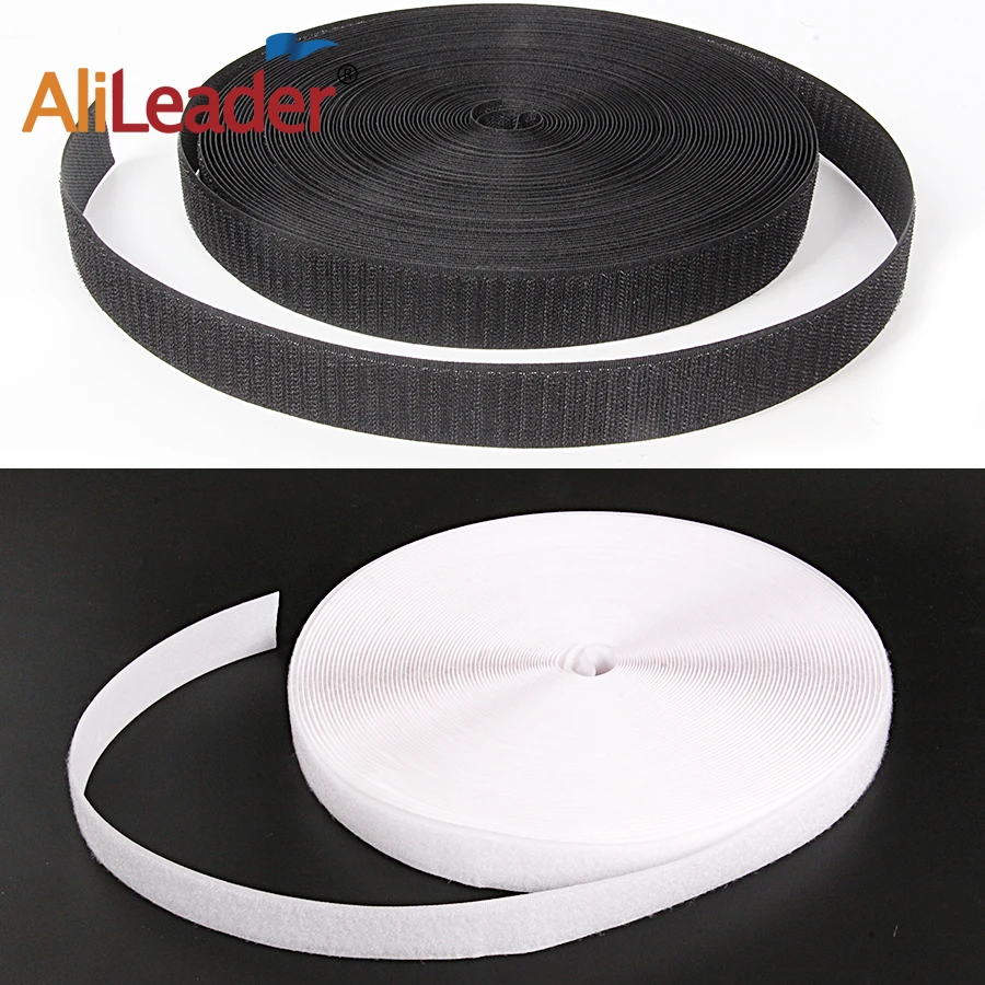 25Meters Self-adhesive tape Black White Sew on Adhesive Hook and Loop Fastener Tape Durable strong Hold Strap Accessories