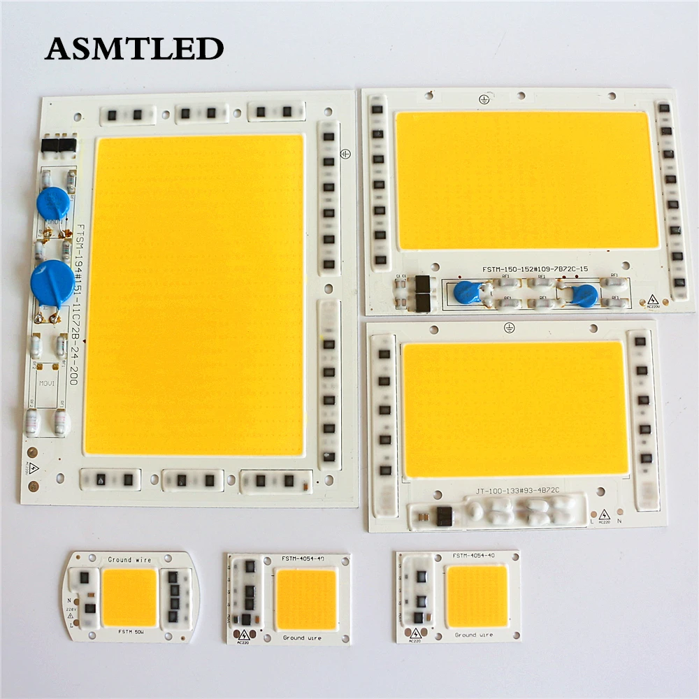 Chip LED COB sin necesidad de controlador, 200W, 150W, 100W, 50W, 30W, 20W, 220V, Chip de alto lúmenes de entrada para proyector LED DIY, Chips de luz