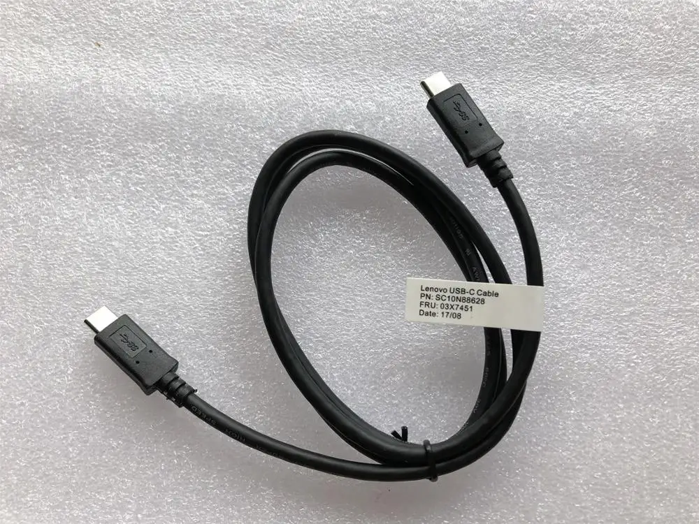 

New Original For Lenovo ThinkPad X1 Tablet 3rd Gen T580 T570 P52S P72S USB-C type-c cable Male to Male 1M 03X7451