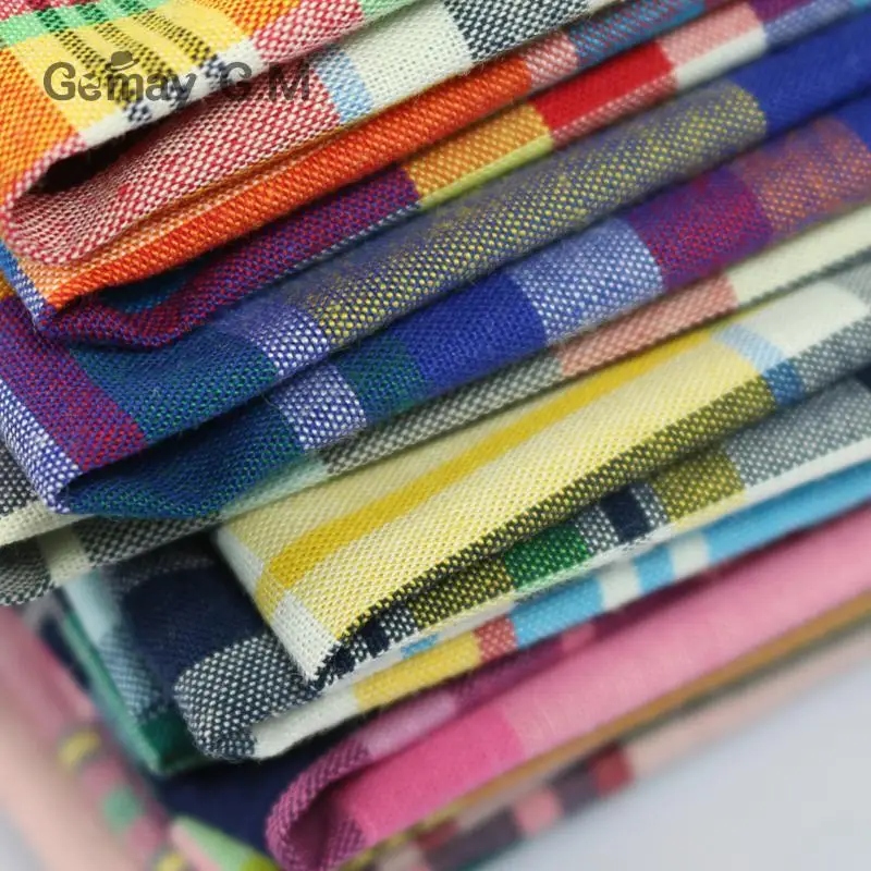 Brand Casual Men\'s 100% Cotton Handkerchiefs Woven Plaid Pocket Square Male Wedding Party Handkerchief Towels Hanky