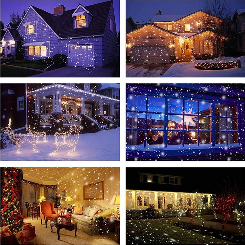 Snowfall Projector IP64 Moving Snow Stage effect light Home Laser Snowflake Projector Lamp Christmas New Year Party Wedding