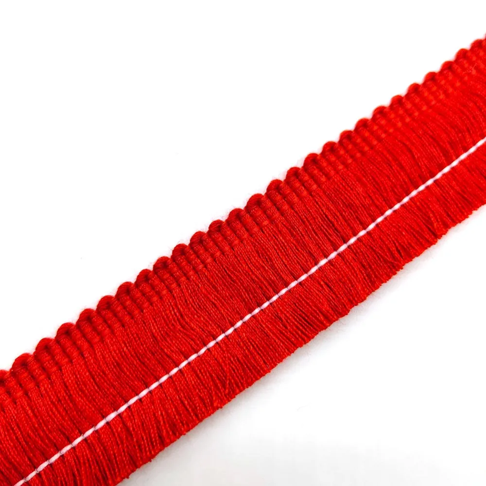 1Yards White Lace Ribbon Tassel Fringe Cotton Ethnic Lace Trim Ribbon Sewing Latin Dress Stage Garment Curtain Decorative Diy