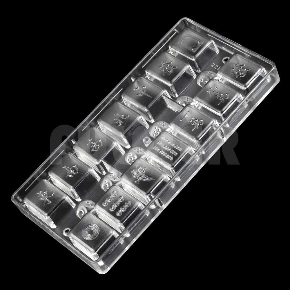 Pastry tools polycarbonate chocolate mold  , Chinese Style Table casual games Mahjong with Dice shaped making chocolate moulds