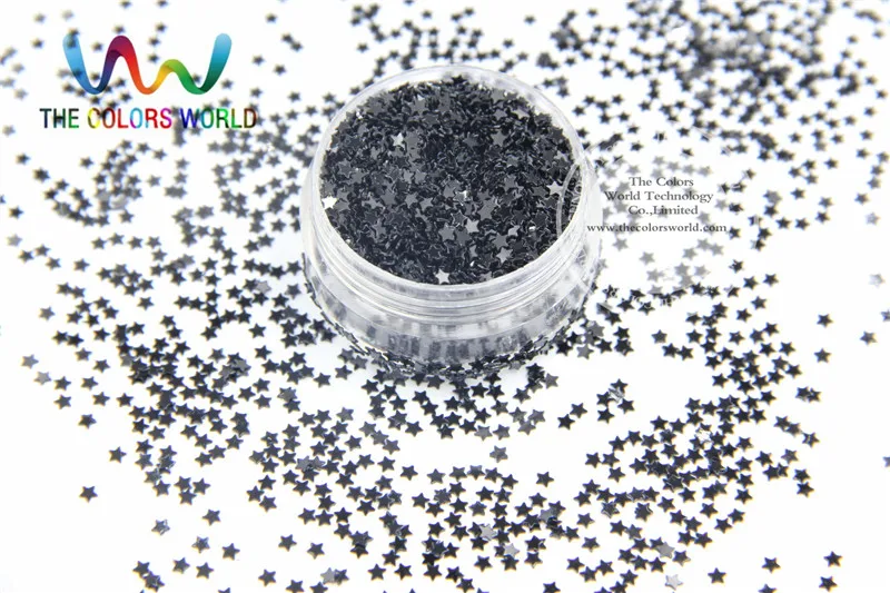 SSWJ2-12 Paillettes Stelle di figura di Colore Nero accessori per nail Art o decorazione FAI DA TE