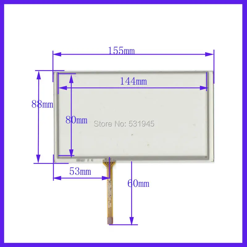 

ZhiYuSun ZCR-2182R1 155mm*88mm New 6.2 Inch Touch Screen for 6.2 GPS the GLASS is 155*88 for tble compatible for gps touch