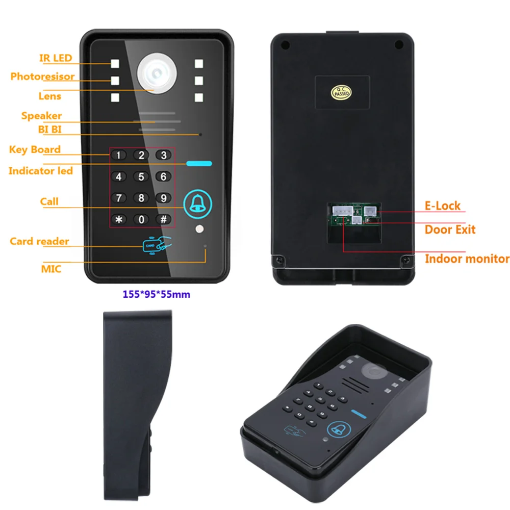 Imagem -04 - Sistema de Controle de Acesso para tv com Senha Polegadas Tft Monitores Rfid Interfone com Vídeo e Câmera de Convés 1000 Linha de tv Sistema de Controle de Acesso