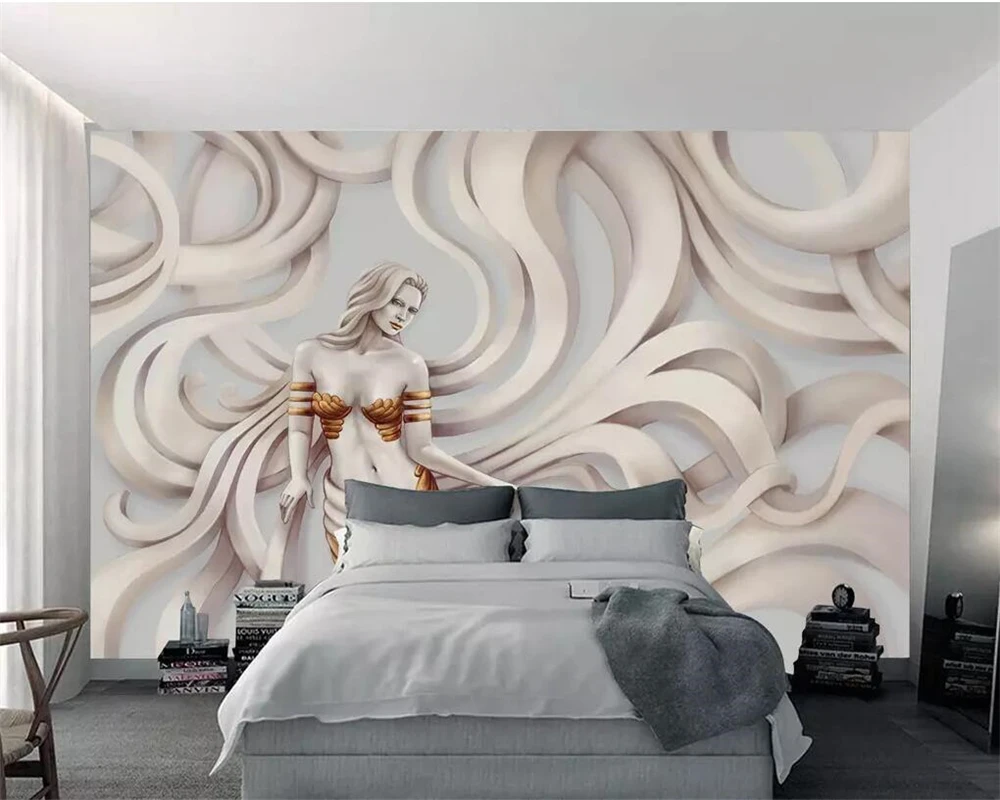 Beibehang Custom wallpaper 3D stereo photo mural beauty stone carving embossed living room bedroom TV background 3d wall paper