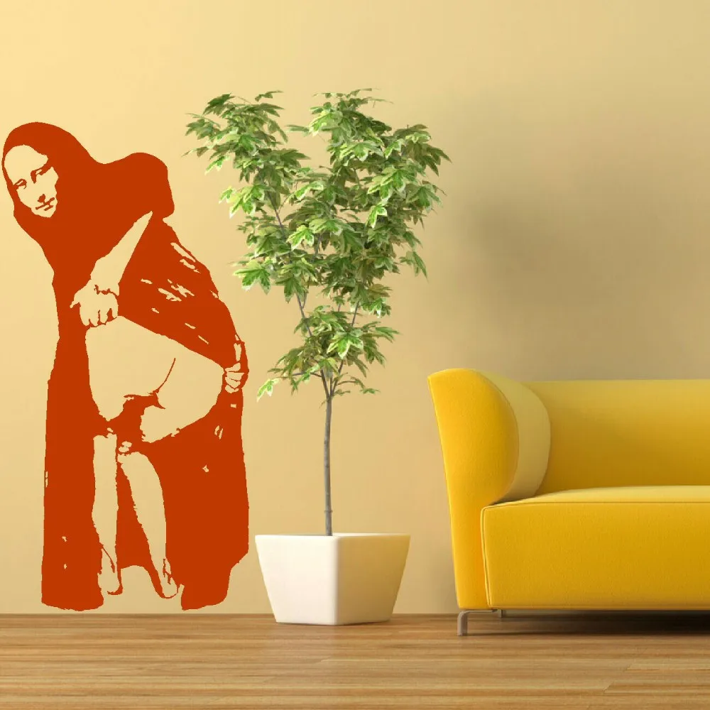 BANKSY MONA LISA MOONING WALL MURAL TRANSFER ART STICKER POSTER DECAL Decorative Vinyl Wall Stickers