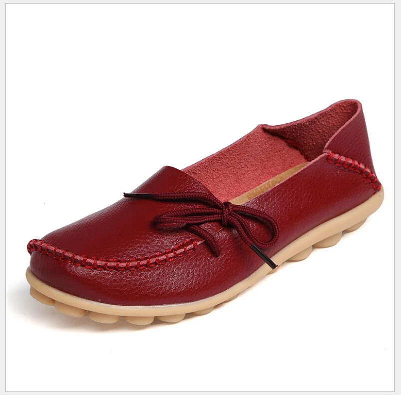 20 Colors Spring Women Genuine Leather Mother Shoes Moccasins Women's Soft Leisure Flats Female Driving Shoes Flat Loafers