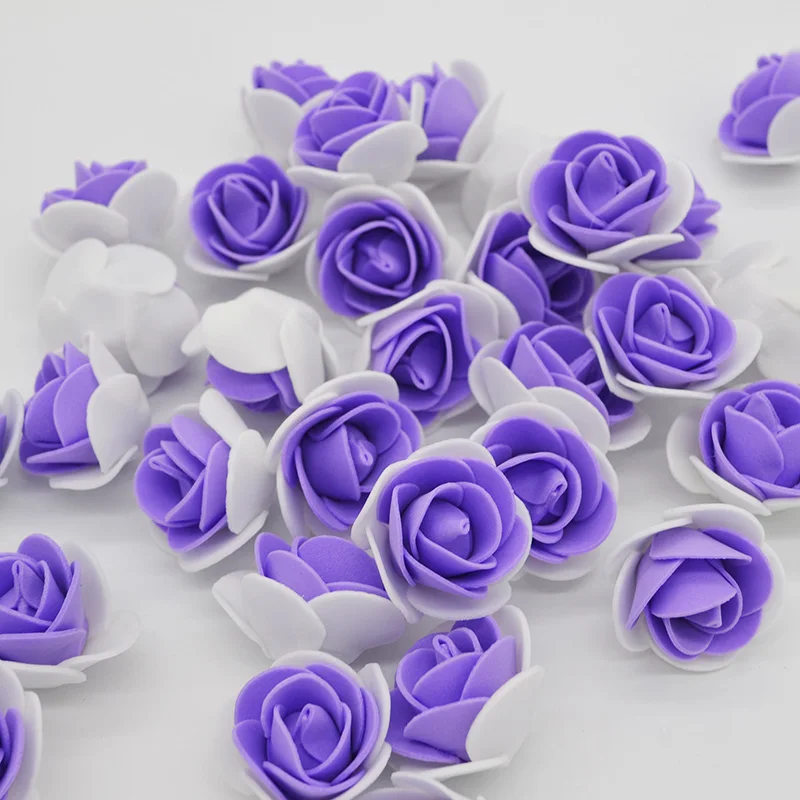 50pcs/lot Artificial Flowers PE Foam Roses Flower Head Wedding Home Decoration for Scrapbooking Gift Box DIY Garland