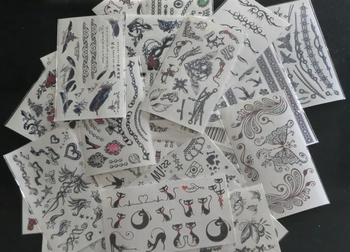 Body Art Temporary Tattoos Stickers 100Pcs Mixed Styles  9.5cm*17cm For Your Beauty