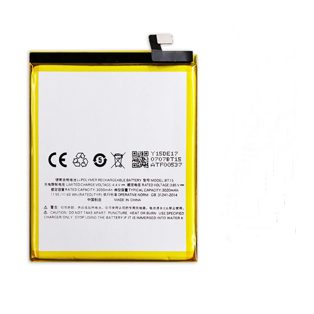 

5pcs/lot 3020mAh BT15 High Quality Replacement Battery ForMEIZU M3S BT15 Smart Phone