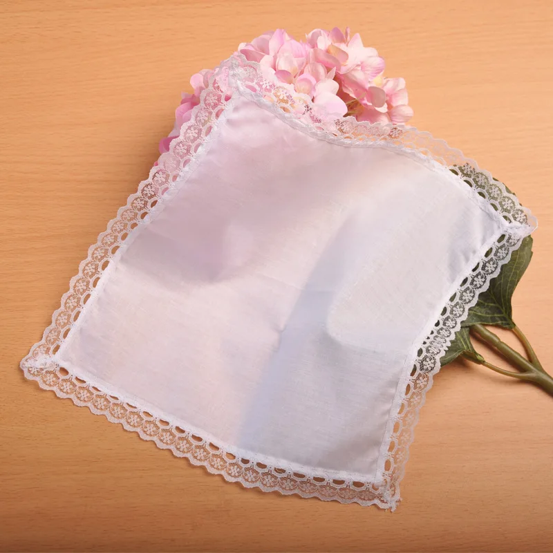 Personalized Lace Handkerchief for Women, White Cloth Napkins, Wedding Gifts, Wedding Decoration, 20 PCs 25*25cm