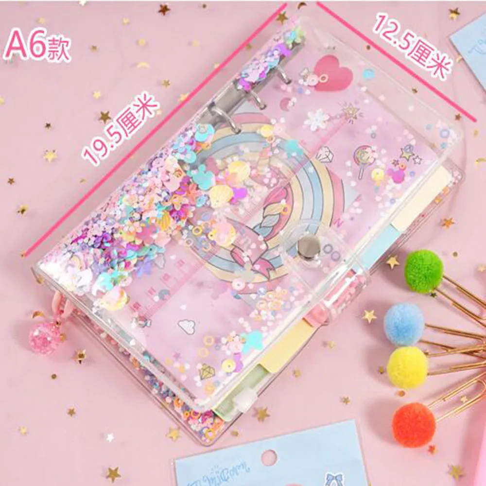 A5 A6 Ring Loose Leaf Binder Clear Plastic Creative Pocket Sheet Protector Index Divider Notebook Refills Filler Organizer Pouch