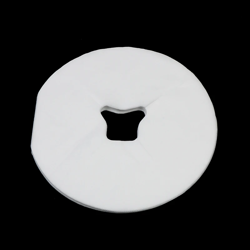 100pcs/Tasche Non-Woven Einweg Gesicht Pad SPA Kissen Abdeckung Salon Massage Bett Tisch Gesicht Loch Abdeckung spa Massage Atmen Blatt