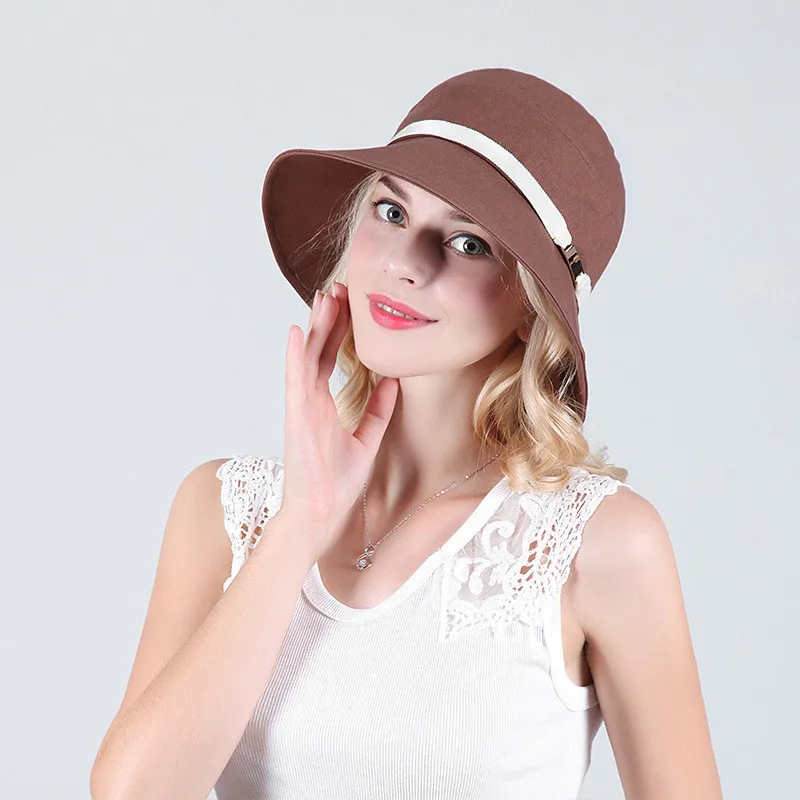 

Summer Fisherman Hat Women Cool Outdoor Travel Fisher Bucket Cap Ladies Girl Sun Protection Casual Anti-ultraviolet Hats H6798