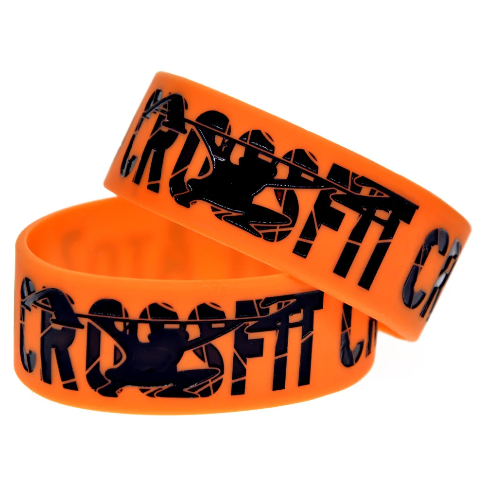 1 PC One Inch Wide Workout Slogan Handgelenkband Gummiarmreif Crossfit A bis Z Silikonarmband für Cross-Training Athleten – Detail 2