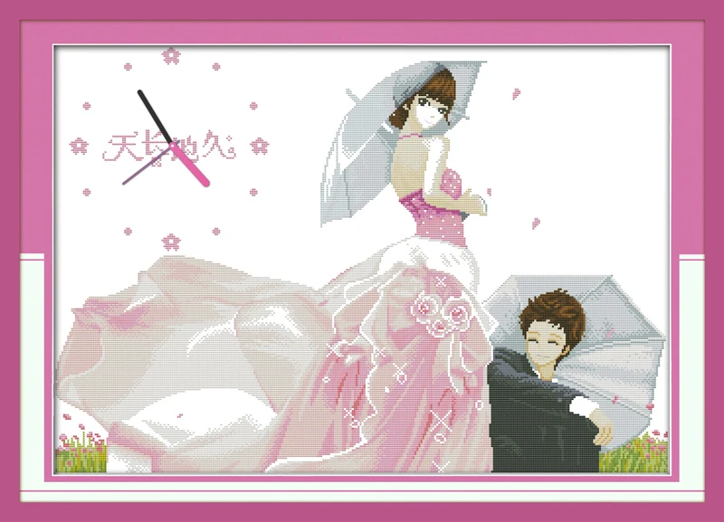 

Набор для вышивки крестом Fix Happiness 14ct 11ct, печать на холсте, настенные часы, вышивка, сделай сам, рукоделие ручной работы