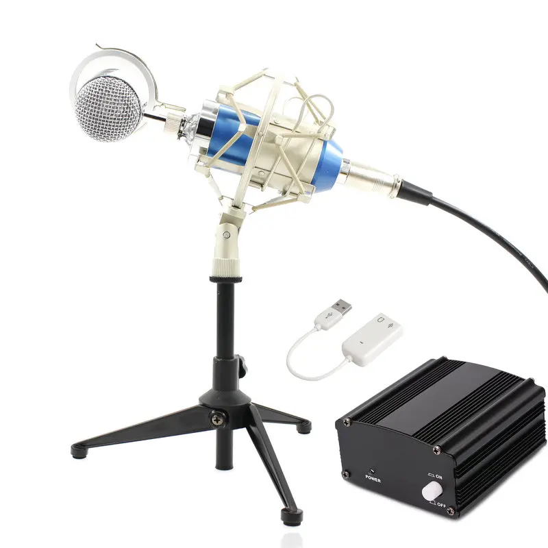 BM-8000 Sound Studio Microfone Recording Condenser Wired Microphone With 3.5mm Plug Metal Tripod For Karaoke