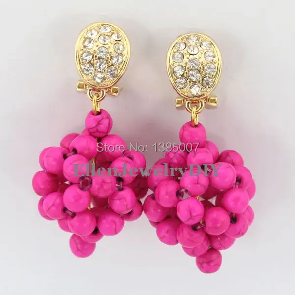 

Hot Pink beautiful Beads Earrings,Nigerian beautiful Earrings Bridesmaid Earrings Wedding Gift African Bridal Jewelry