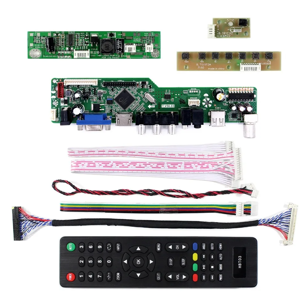 TV+H DMI+VGA+AV+USB LCD Controller Board T.V56.03 For 23.8inch 1920X1080 LM238WF5-SSA1 LCD Screen