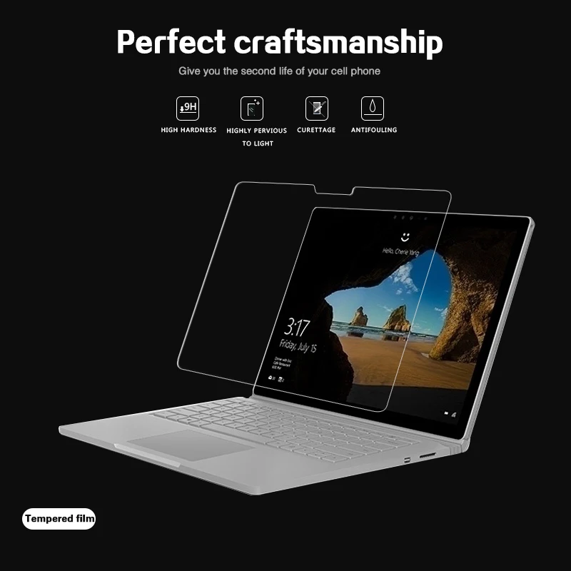 Anti-shatter Tempered Glass Film For Microsoft surface book 2 13.5