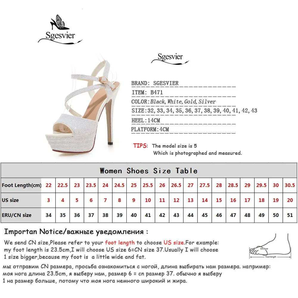 Sgesvier Gladiator Platform Sandals 2020 Summer Sexy Open Toe Bling Thin High Heel Buckle Strap Sandalias Mujer Shoes Woman B471