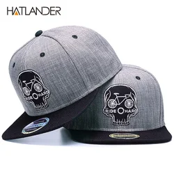 HATLANDER oryginalna czapka z daszkiem mężczyźni czapka typu snapback marka haft czaszka fajna czapka w stylu hip-hop 6 panel kości pościel szkielet czapki sportowe