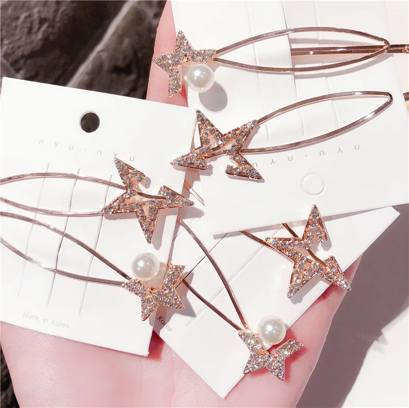 2pcs Fashion Hairpins Hair Accessories set for Women Girls stars hair clips Elegant lady Hair Clips Barrette Headwear